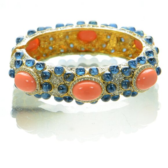 Vintage Kenneth Jay Lane KJL Cabochon Crystal Bracelet - Picture 6 of 6